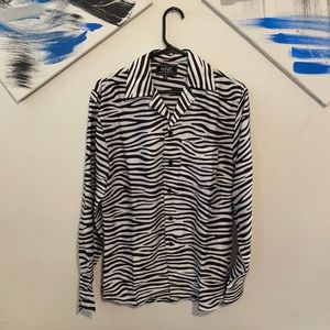 Long sleeve party shirt in zebra